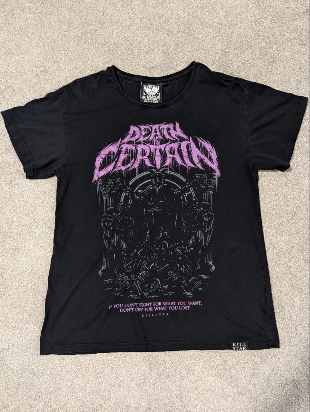 Killstar Graphic Tee Black Purple Gothic Streetwear T-Shirt Size Small